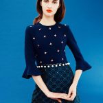 Mary Katrantzou türkíz mintás ruha divat