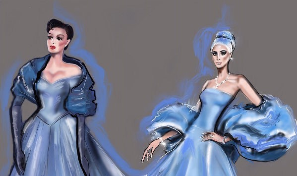 Lady Gaga judy garland Star is Born illustration by gabriella Paradi Golden Globe